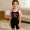 thumbnail image 2 of Tfken child girls outfits sets 2Pc Short Sleeve Letter Print T-Shirt Pant Trendy Pink clothing set Size 9-10 Years, 2 of 9