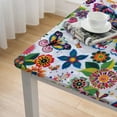 thumbnail image 5 of Acheng Butterfly Flowers Colorful Square Tablecloth with Elastic Edge 100% Polyester Fiber 46*46, 5 of 8