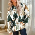 thumbnail image 3 of Oversized Hoodies for Women Plus Size Drawstring Christmas Graphic Print Loose Preppy Sweatshirt with Pocket, 3 of 6