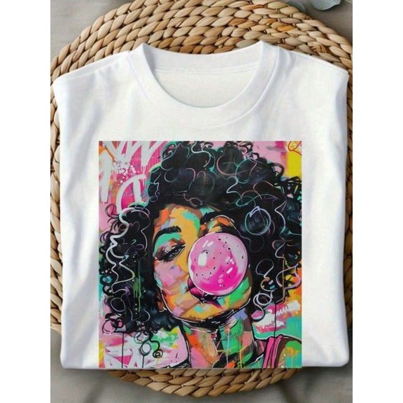100% Cotton T-Shirt A Girl Walking Shirt T-Shirt Women Tee Graphic Tee