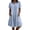 Light Blue, variant on Womens Casual Button Down Dress, Loose Flowy Short Sleeve Tunic Dress, Elegant Work Office Vacation Dress with Pockets, S-2XL