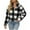 Black, variant on Women's Lapel Zipper Coats Plaid Fuzzy Fleece Shaggy Plus Size Jackets Faux Shearling Warm Winter Plush Outwear Jacket