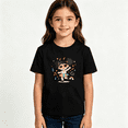 thumbnail image 2 of Girls Graphic Tees Dancing Girl Music Notes Kids T Shirt Cute Party 100% Cotton Short Sleeve Soft Tops 4-13Y, 2 of 5