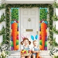 thumbnail image 2 of Happy Easter Bunny Porch Banner Sign 2 Pieces, Cute Bunny and Eggs Door Banner for Spring Porch Wall Front Door Decor, Outside Yard Garden Party Supplies 70.87x11. Inch, 2 of 6
