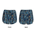 thumbnail image 5 of Lsque Blue Leaves A Printed Women's Running Shorts with Liner Pockets,Elastic Quick Dry Workout Athletic Gym Yoga Shorts,Womens High Waist Shorts-Large, 5 of 9