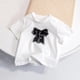 thumbnail image 3 of Camisetas de Manga Corta Pearl Snap para Hombres Estilo Camiseta de Arco de Color Caramelo de Verano de las Niñas con Acentos de Perlas, Top Transpirable Suave para Niños Pequeños, Tamaños Pequeños Y, 3 of 7