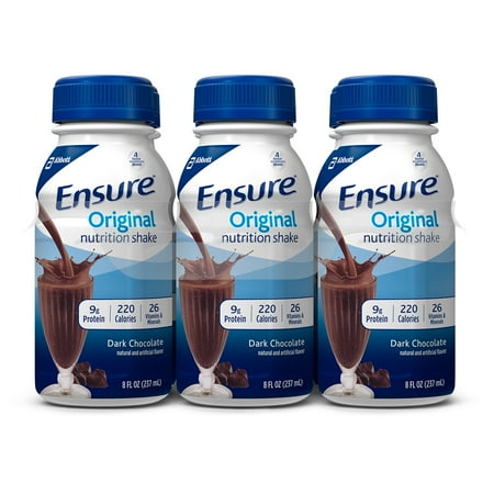 Ensure Original Meal Replacement Nutrition Shake, Dark Chocolate, 9g Protein, 8 Fl Oz, 6