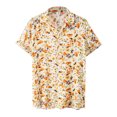thumbnail image 1 of Camisas Casuales Para Hombre Hombres moda casual verano ocio playa vacaciones flor camisa manga corta camisa (Yellow, XXL), 1 of 7