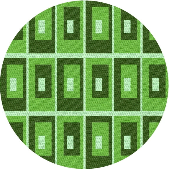 Ahgly Company Indoor Round Patterned Nebula Green Area Rugs, 3' Round
