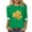 Green3, variant on Women's St Patricks Day 3/4 Sleeve Shirts Plus Size Crewneck Shamrock Holiday Graphic Tee Tops
