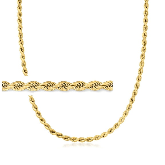 Ross-Simons 4mm 18kt Gold Over Sterling Rope-Chain Necklace, Women's, Adult