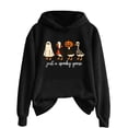 thumbnail image 4 of Halloween Sweatshirt for Women Just A Goose Womens Mens Halloween Printed Pullover Hoodie Long Sleeve Solid Color Sweatshirt With Front Pocket For Autumn Winter Casual Wear Black XL, 4 of 4