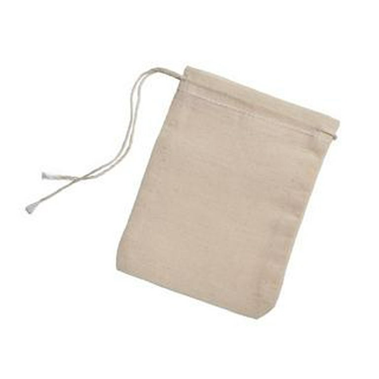 Cotton Muslin Bags, Pack of 10, 7.75 x 9.75 inches