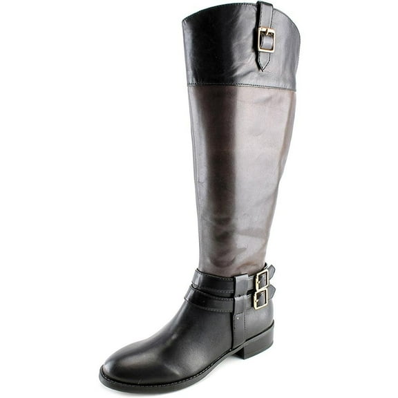 INC Intenational Concepts Women's Fahnee Wide Calf Knee-High Boot 5 BM US, Black / Cocoa