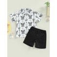 thumbnail image 2 of Toddler Baby Boy Western Outfit Cow Print Short Sleeve Button Down Shirt Casual Shorts Set Cowboy Gentleman Outfits, 2 of 6