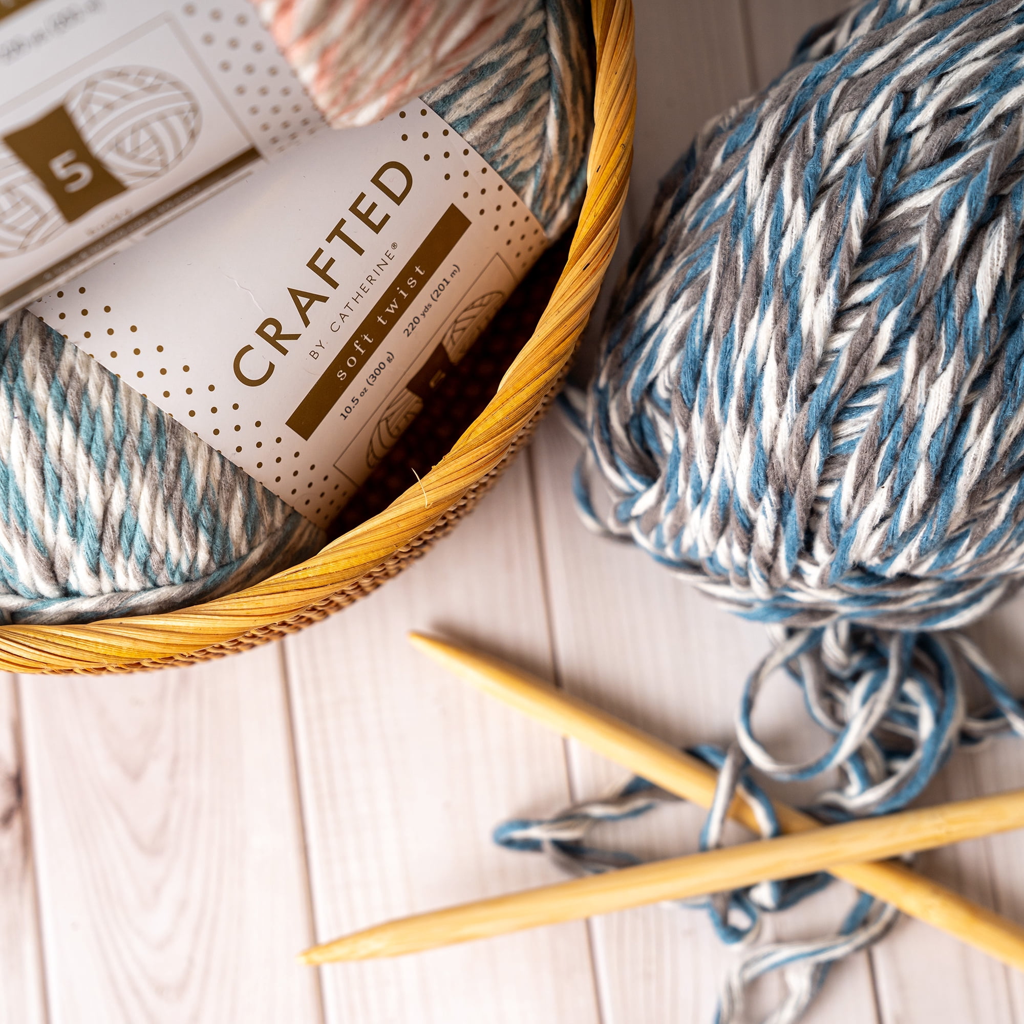 Crafted by Catherine Blue Soft Twist Bulky Yarn, 220 yards, 10.5oz/300g (2 Pack)