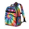 thumbnail image 2 of Colorful Rainbow Tie Dye Spiral Pattern Backpack for School,Cute School Bag,Schoolbag with Adjustable Shoulder Straps & Padded Back,15.25"x11.5"x5.25", 2 of 5