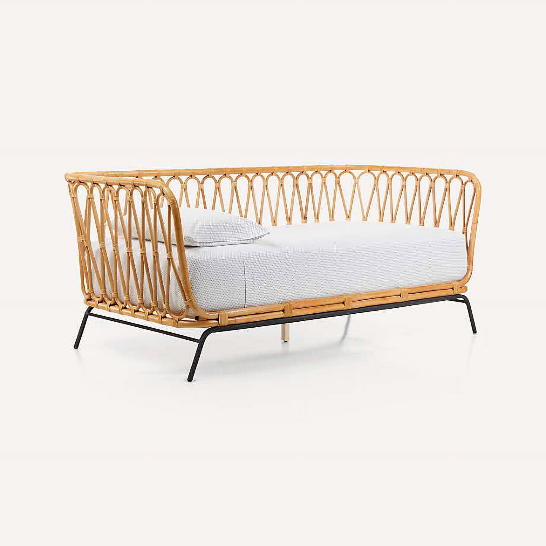 Rattan twin daybed, Rattan sofa, Cane daybed, bohemian daybed, 3 seater, rattan daybed, cane twin daybed