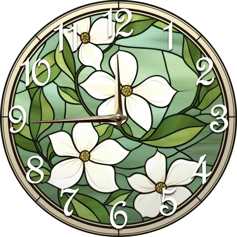 Eveokoki Jasmine Round Wall Clock 10 Inch Analog Quiet Non Ticking Desk Clock for Home Kitchen/Living Room/Bedroom/Bathroom/Office