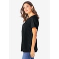 thumbnail image 4 of Roaman's Women's Plus Size Ultimate Cotton Crewneck Short Sleeve Swing Tee, 4 of 6