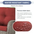 thumbnail image 4 of POCASSY Outdoor Rocking Chairs with Cushion, 3 Pieces Patio Rocker Gray Wicker Rattan Set with Wicker Side Table for Porch Deck Balcony, Red, 4 of 8
