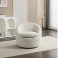 thumbnail image 5 of Roundhill Furniture Winnie Modern Teddy Boucle Fabric Barrel Chair, 360 Degree Swivel, White, 5 of 13