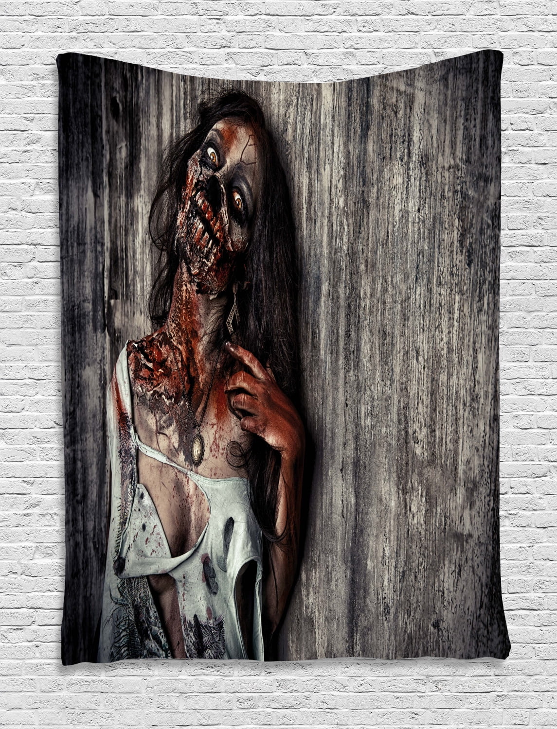 Zombie Tapestry, Angry Dead Woman Sacrifice Fantasy Design Mystic Night Zombie Tapestry, Angry Dead Woman Sacrifice Fantasy Design Mystic Night