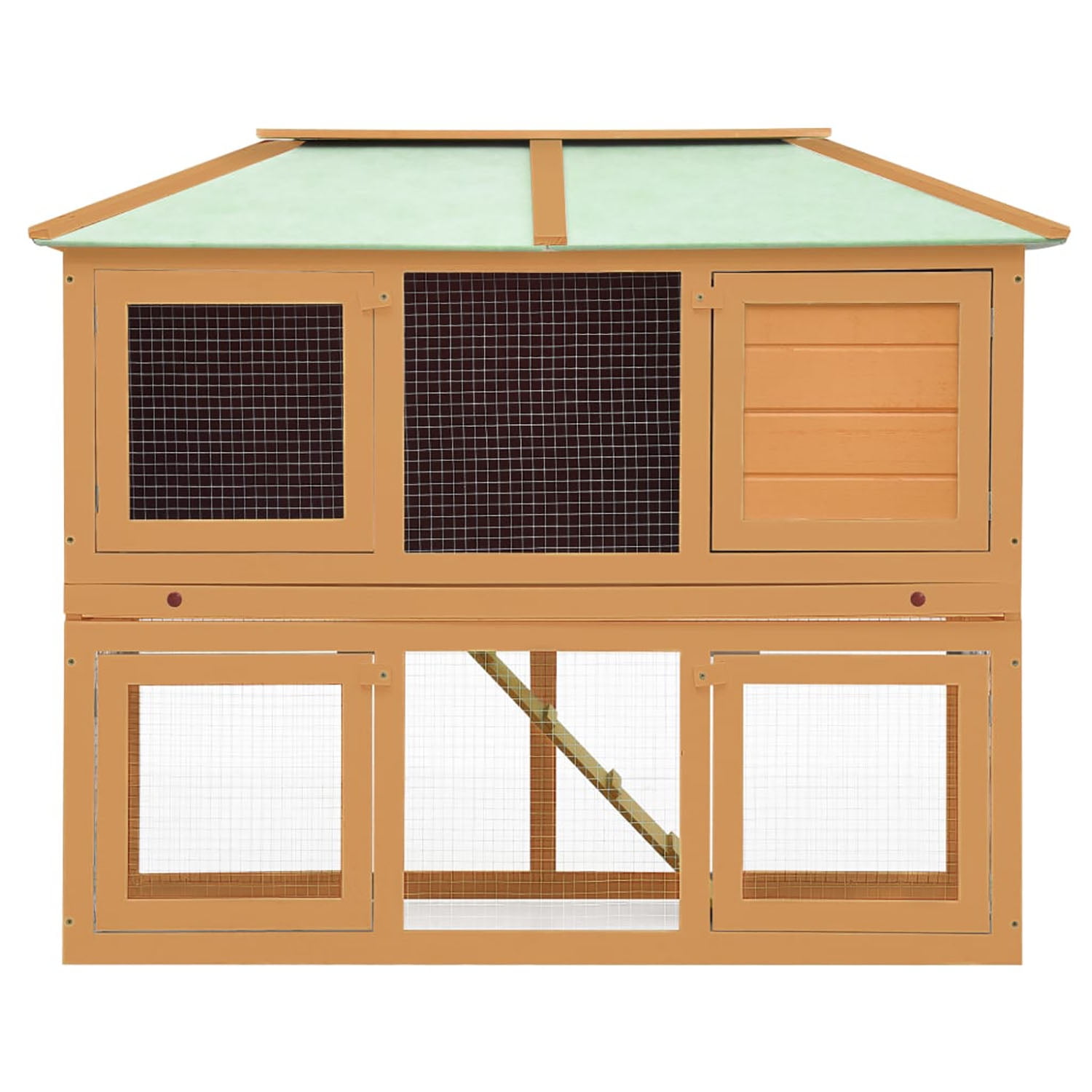 Pefilos 51" Outdoor Rabbit Hutch, Wooden Bunny House Double Floor Small Animal Pet Cage, Orange Pefilos 51" Outdoor Rabbit Hutch, Wooden Bunny House Double Floor Small Animal Pet Cage, Orange
