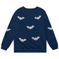 thumbnail image 4 of SJLDQY Unisex Kids Halloween Sweatshirts Hallowmas Bat Graphic Long Sleeve Crewneck Sweatshirt Fall Winter Lined Warm Pullover Tops, 4 of 5