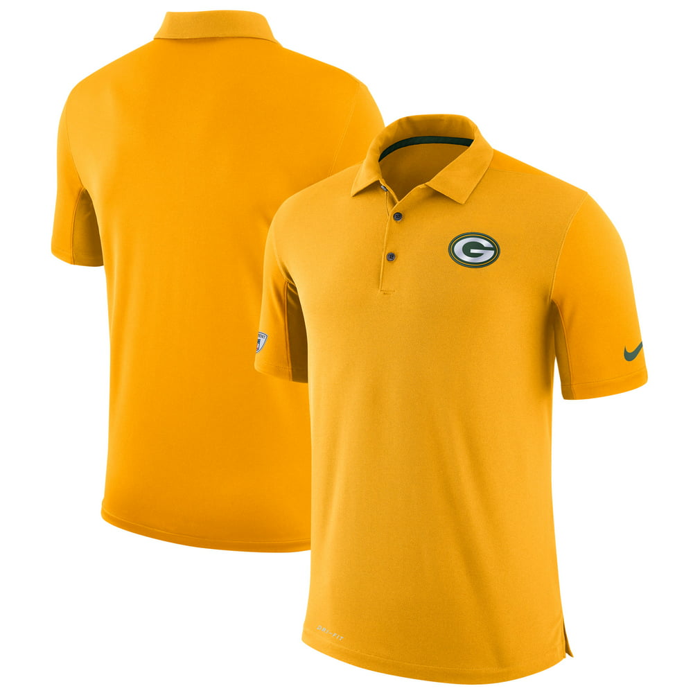 Green Bay Packers Nike Sideline Team Issue Logo Performance Polo - Gold ...