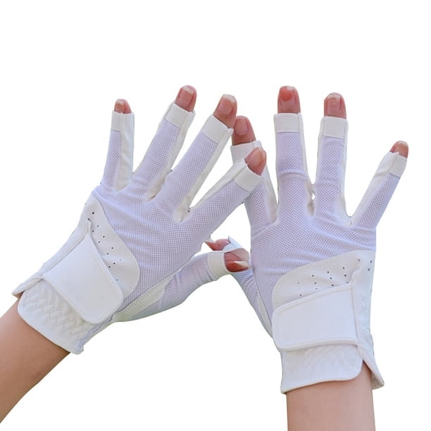 Guantes de golf para mujer Guantes de golf con dedos abiertos Accesorios deportivos (17# Blanco) Ehuebsd Para Estrenar