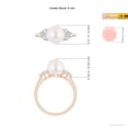 thumbnail image 5 of ANGARA Japanese Akoya Cultured Pearl Trio Diamond Ring in 14K Rose Gold for Women | June Birthstone, Birthday, Anniversary, Jewelry Gift for Women | Pearl Ring, 5 of 8