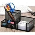 thumbnail image 2 of Desk organizer with 3 compartments, metal pencil holder, 2 of 5