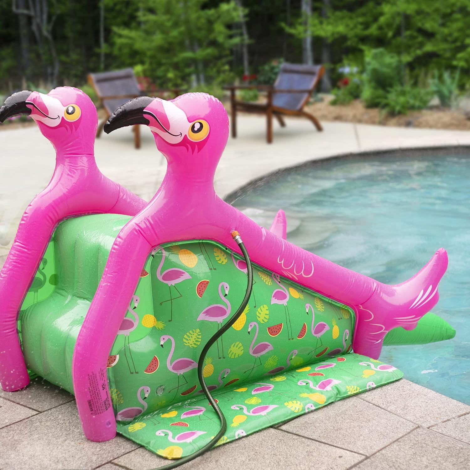 Giant Inflatable Flamingo Pool Water Slide (98x 51x 51) w/ Built in  Sprinklers - Have Waterslide Fun in Your Pool All Summer w/ Family - Easy  to Inflate, Super Durable, for Kids