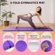 Signature Fitness 4ft x 8ft x 2in Folding Gymnastics Mat, 4-Panel Exercise Mat with Handles, PVC Leather + EPE Foam, Multiple Colors
