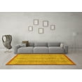 thumbnail image 3 of Ahgly Company Machine Washable Indoor Square Abstract Yellow Modern Area Rugs, 5' Square, 3 of 4