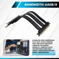 thumbnail image 3 of PCI-E 5.0 X16 Câble Riser Carte Vidéo Rallonge Blindée Flexible Montage à 90° Cordon d'Extension GPU pour PC Ordinateur Noir, 3 of 8