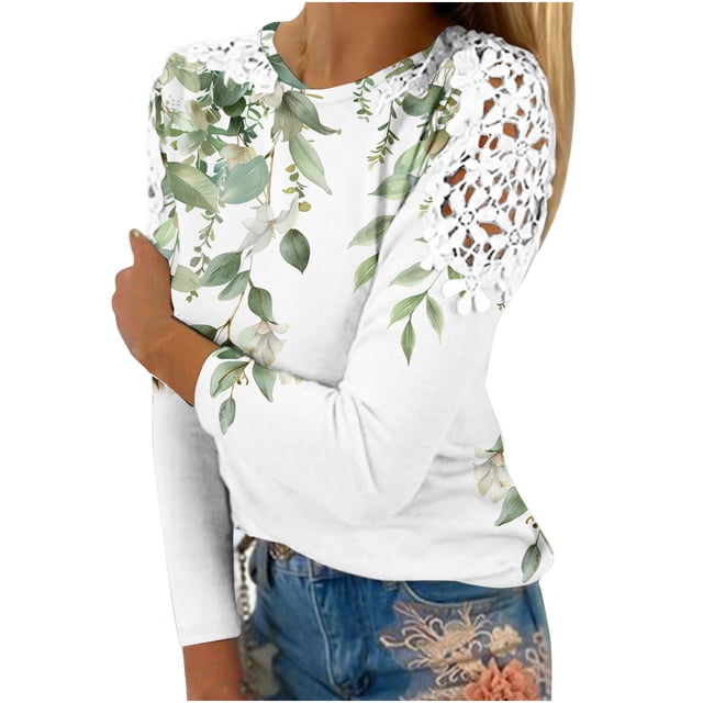 Birdeem T-Shirts à Manches 3/4 pour Femmes T-Shirt Décontracté à Carreaux Col Rond Manches Courtes T-Shirt Ample Hauts à Manches 3/4 pour Femmes