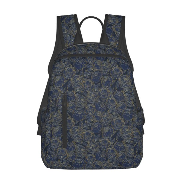 Easygdp Golden Peonies para Easygdp Yak - Mochila Casual Ligera y Resistente para Viaje y Senderismo para Hombres y Mujeres