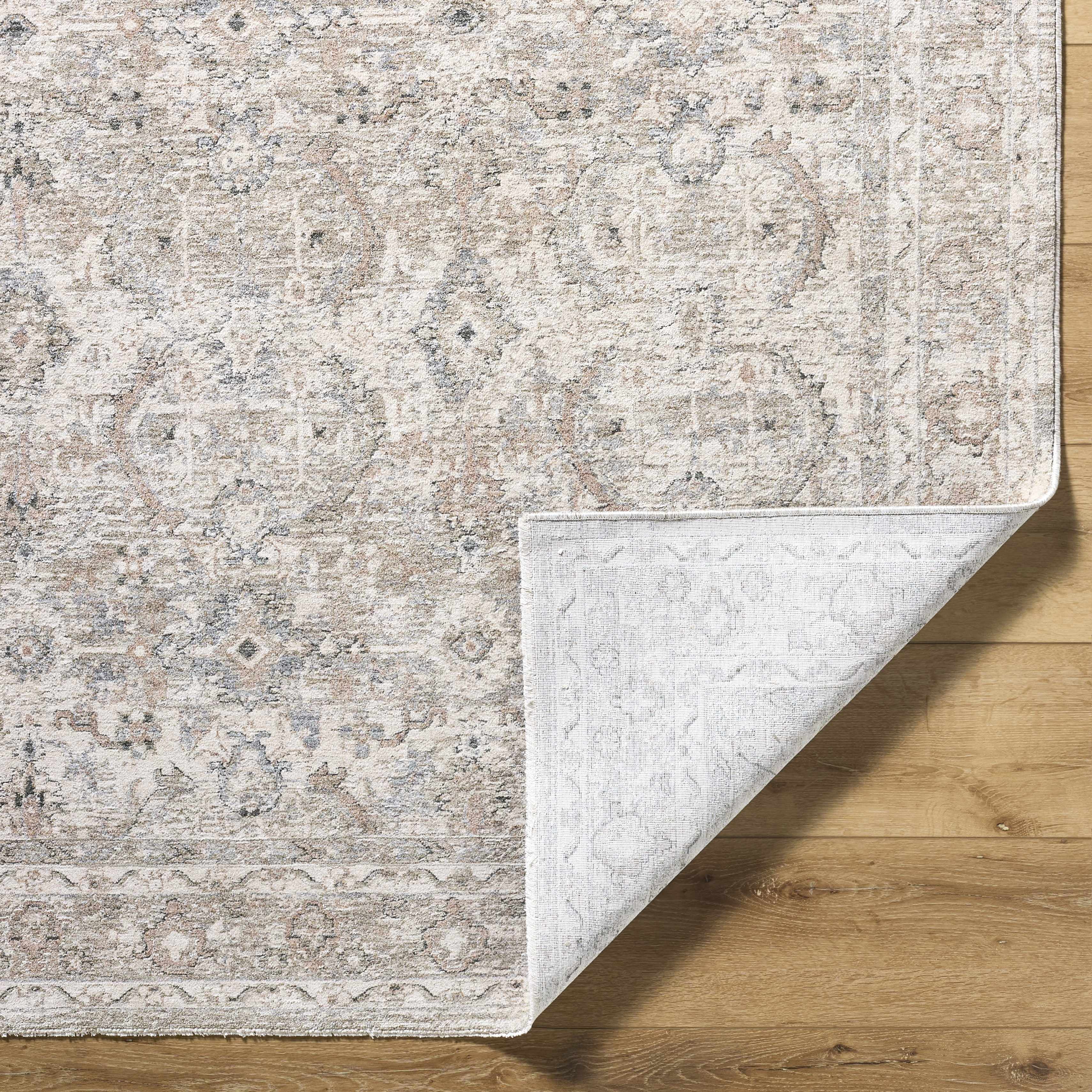 Hauteloom Tyren Living Room, Bedroom Area Rug - Traditional - Light Slate, Cream, Sage - 7'10" x 10'2"