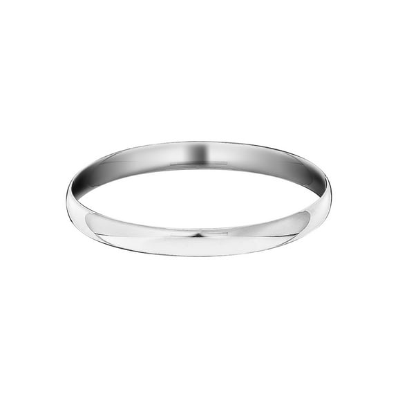 Gem & Harmony Sterling Silver Slip-On Polished Bangle Bracelet (7.0mm Solid) for Women