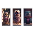 thumbnail image 2 of Designart "Knitted Love in Valentine Owl Artistry I" Animals Owl Framed Wall Art Set Of 3 - Pink Owl Frame Gallery Wall Set For Home Decor, 2 of 6