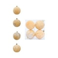 thumbnail image 2 of kladzum Flocked Christmas Balls Ornaments Set of 4 Shatterproof Christmas Tree Hanging Ornaments Holiday Decorative Ball 3.1" Glitter Plastic Balls Xmas Tree Decorations, 2 of 6