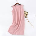 thumbnail image 2 of WRKEKC Midi Dresses for Women Solid Crew Neck Sleeveless Shift Midi Lightweight Summer Chic Chic Soft, 2 of 9