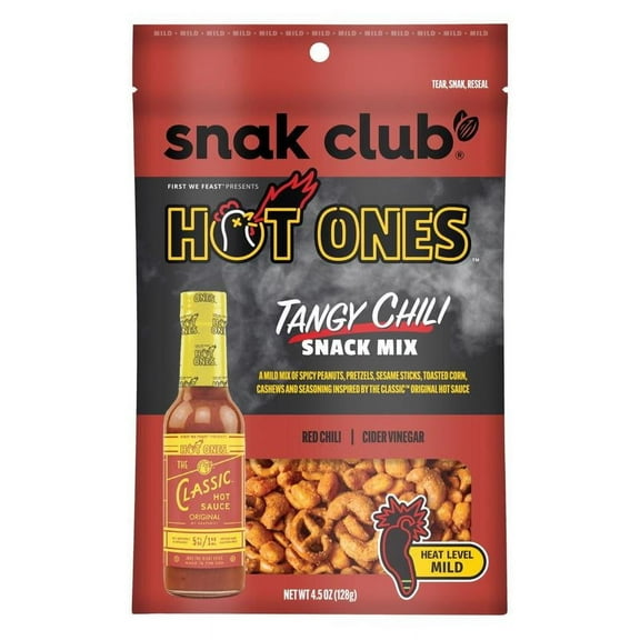 Snak Club Hot Ones Cider Vinegar/Red Chili Snack Mix 4.5 oz Bagged