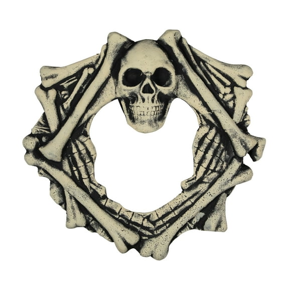 Northlight Skull Head and Bones Halloween Wreath - 18" - Unlit