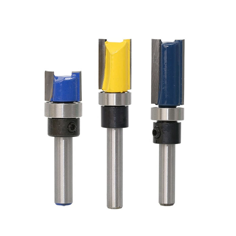 3pcs 1/4'' Shank Top Bearing Flush Trim Pattern Router Bit Set Milling