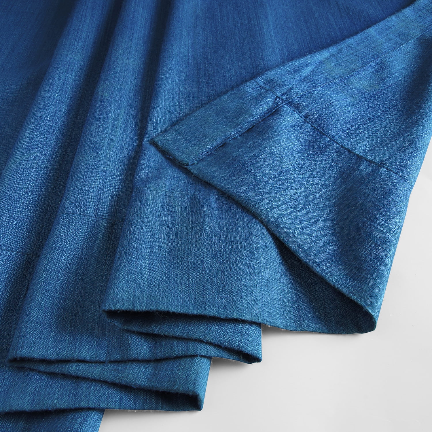 Half Price Drapes Blue Rustic Linen Weave Light Filtering Curtains for Bedroom (2 Panel), 50W X 84L