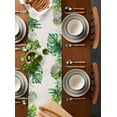 thumbnail image 2 of Tropical Palm Leaf Table Runner 36 Inches, Summer Rustic Botanical Leaves Bed Runner Dresser Scarves Tabletop for Indoor Outdoor Parties/Ceremony/Banquet, 13"x 36", 2 of 8