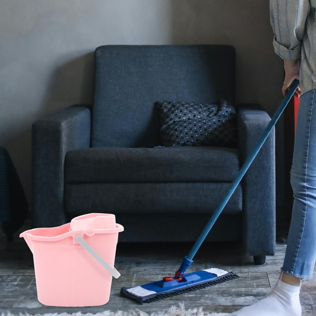 AURARMLET Mop Bucket Práctico De Plástico Rosa Con Para En Espacios Domésticos